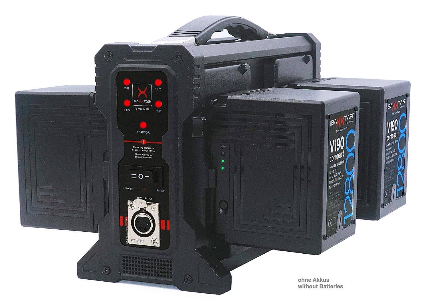 Baxxtar 4Kanal Laderät für VMount Akkus