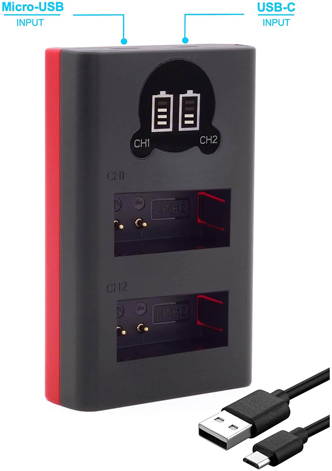 Baxxtar Mini Ladegerät für Akku Canon LP-E12