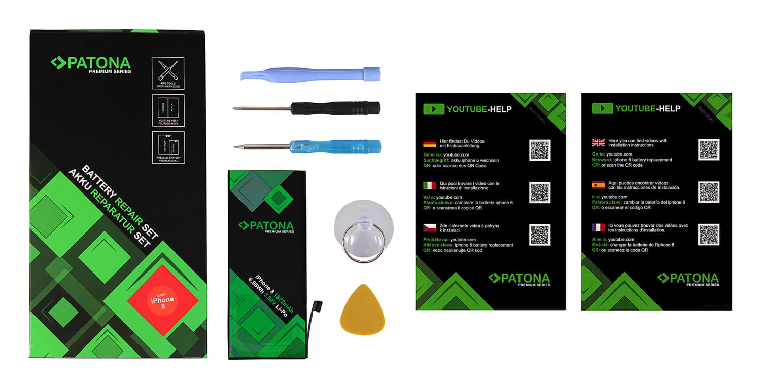 Patona Premium Ersatz für Akku Apple iPhone 8 8G 616-00357 inkl. Werkzeugset