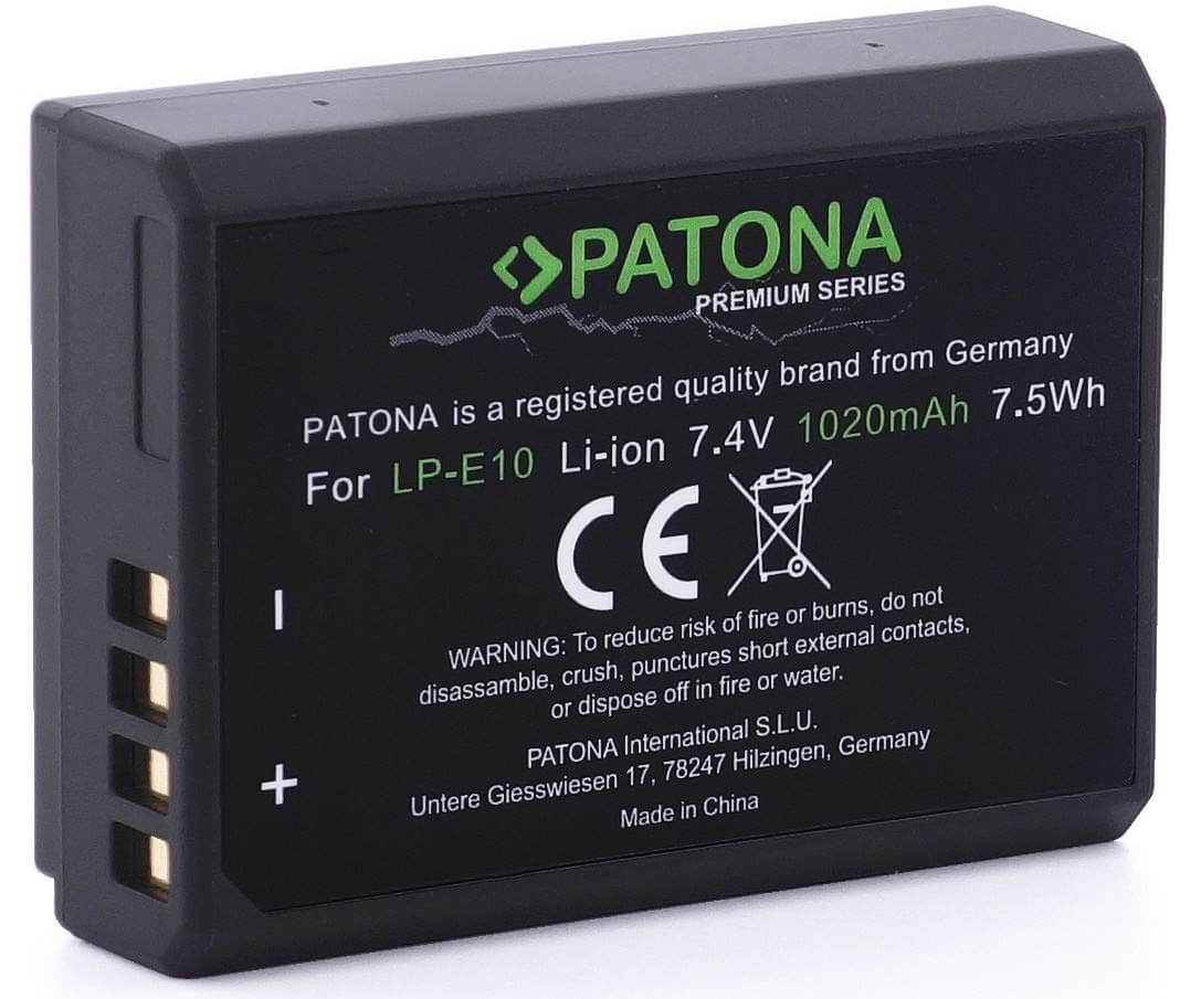 Patona Premium Ersatz für Akku Canon LP-E10