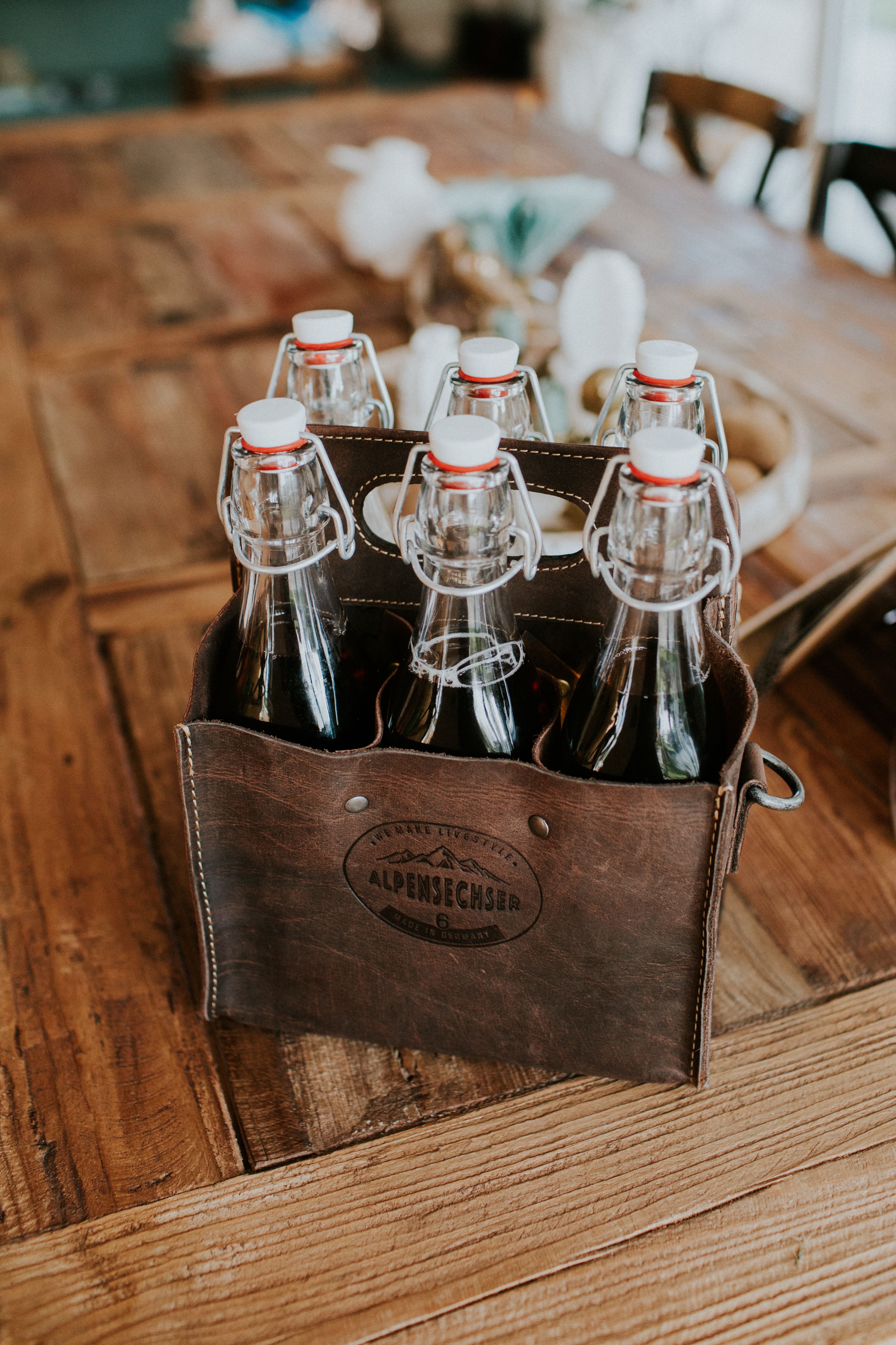 Alpenleder alpensechser Getränkehalter Tasche