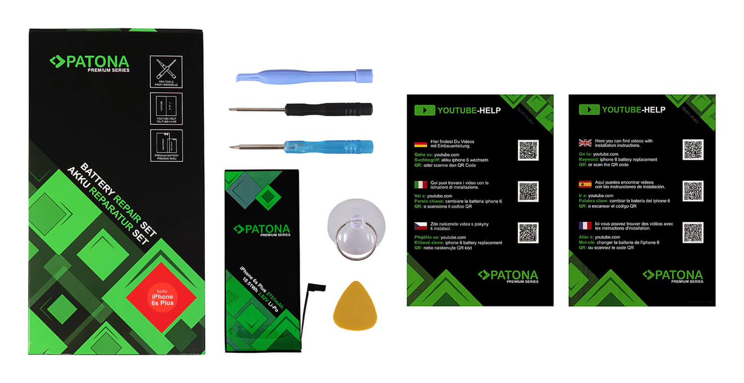Patona Premium Ersatz für Akku Apple iPhone 6s Plus 616-00042 inkl. Werkzeugset