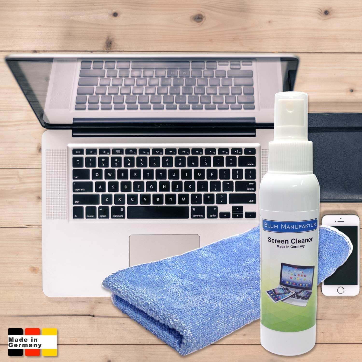 Blum Bildschirmreiniger 100ml + Mikrofasertuch