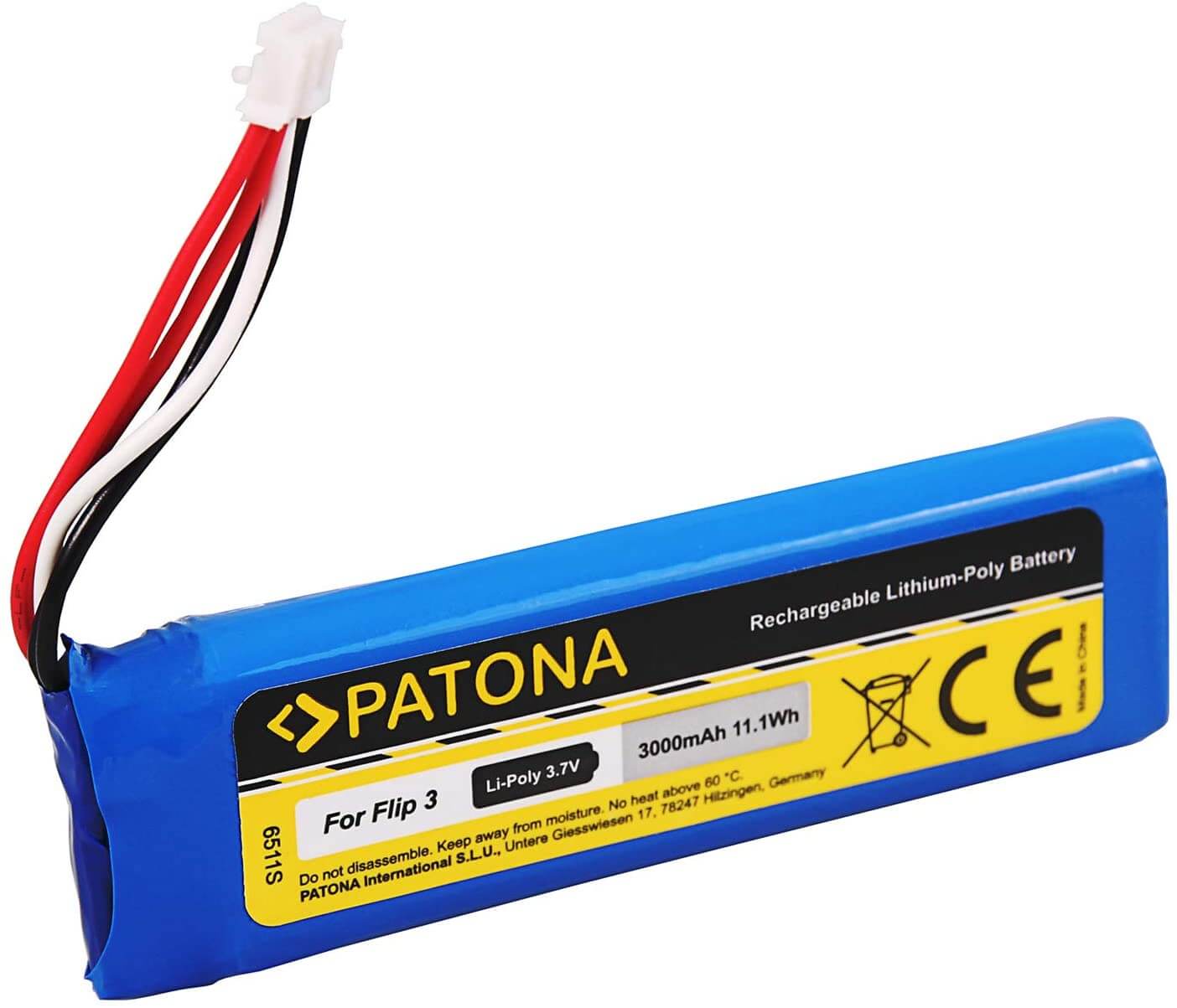 Patona Ersatz für Akku JBL GSP872693 (3000mAh) - kompatibel mit JBL Flip 3