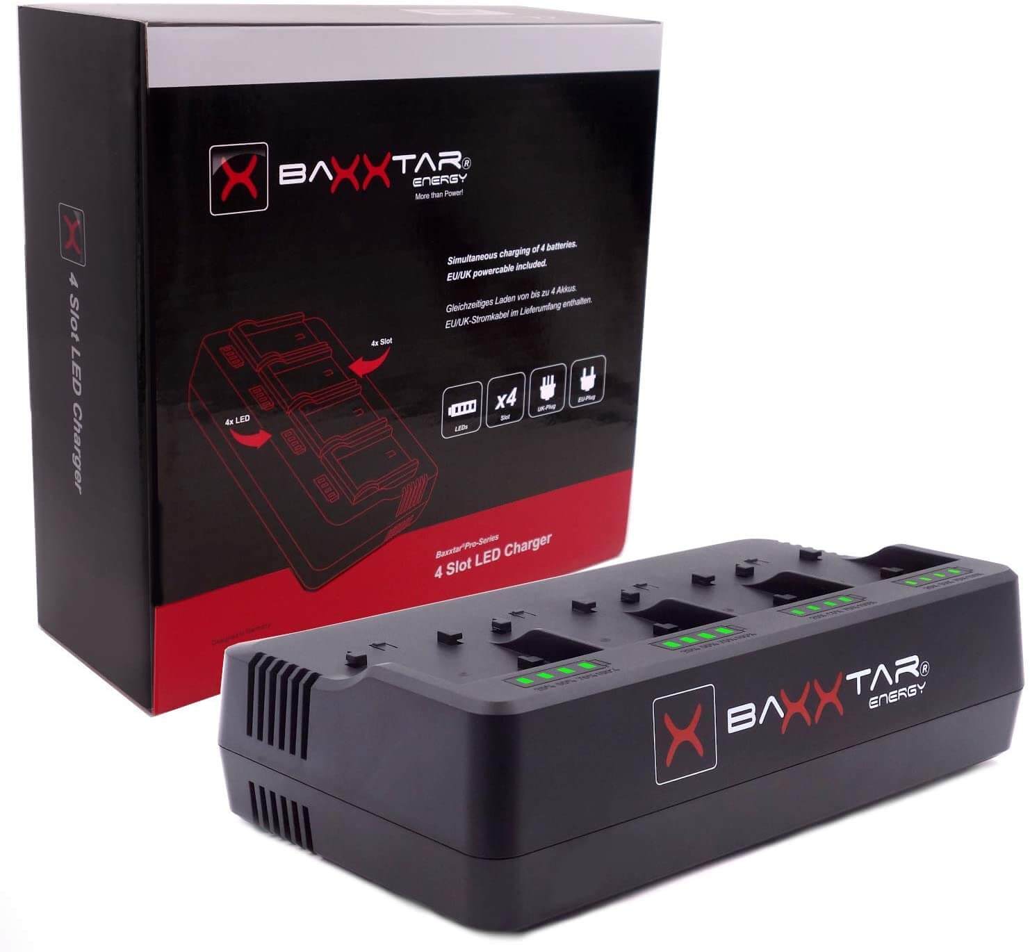Baxxtar 4 Kanal Ladegerät für Sony NP-F Akkus