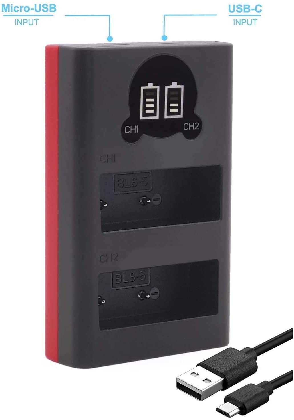 Baxxtar DuaL LCD für Akku Olympus BLS-5