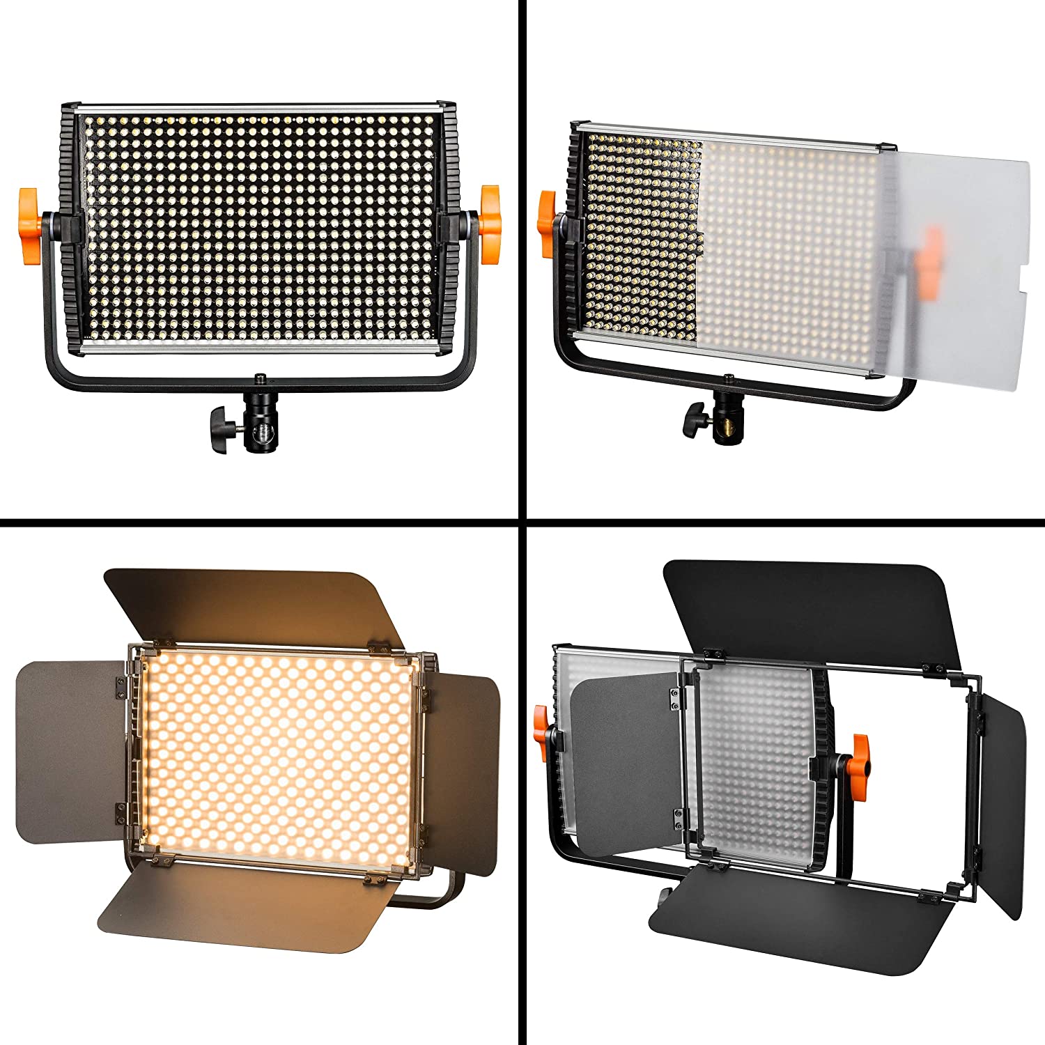 Walimex pro Niova 600 Plus Bi Color – LED Videoleuchte Dauerlicht Flächenleuchte, 36 Watt, 600 LED, dimmbar, 3200-5600K, 4.200 Lumen,