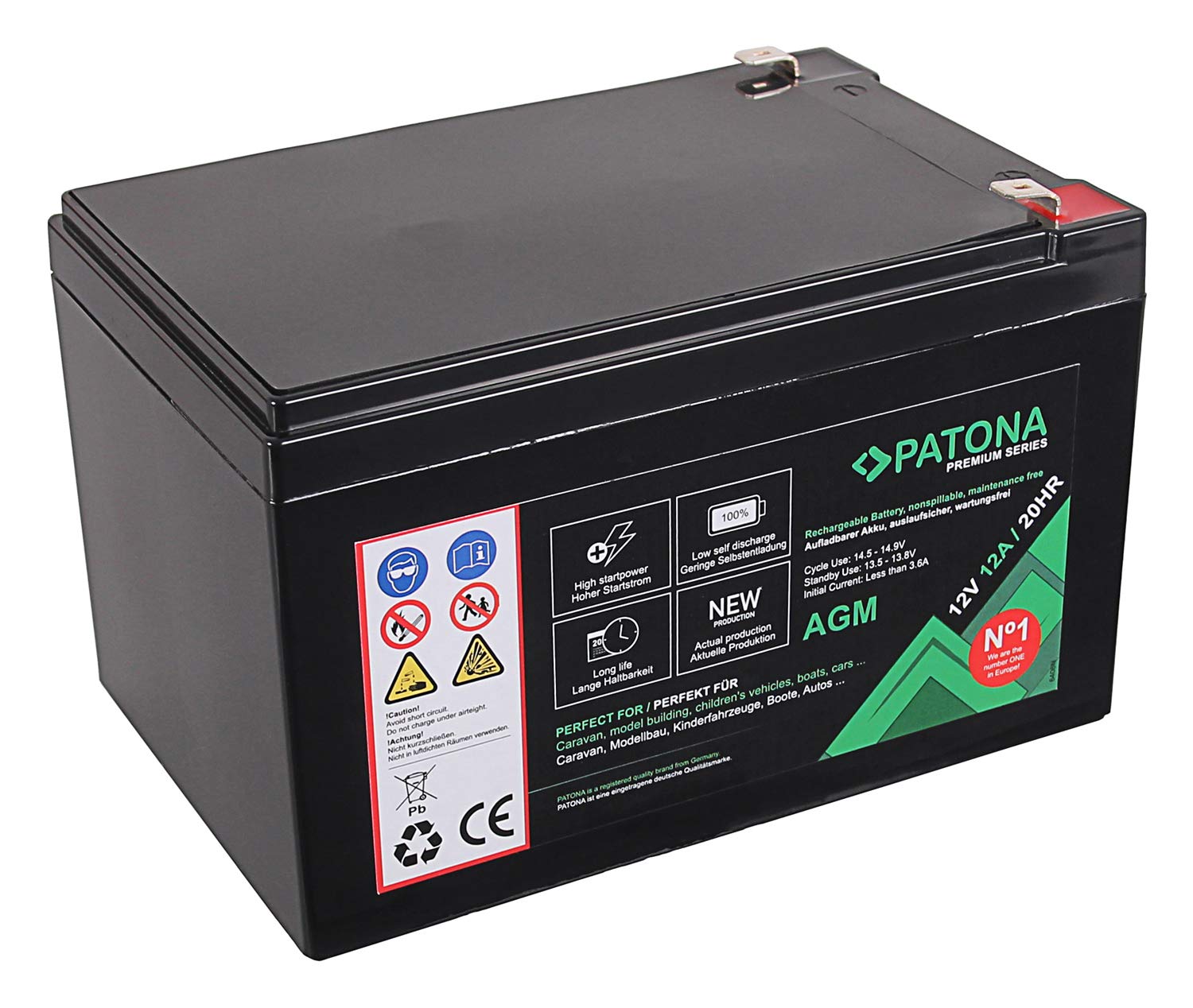 Patona Premium AGM 12V 12Ah Blei Batterie