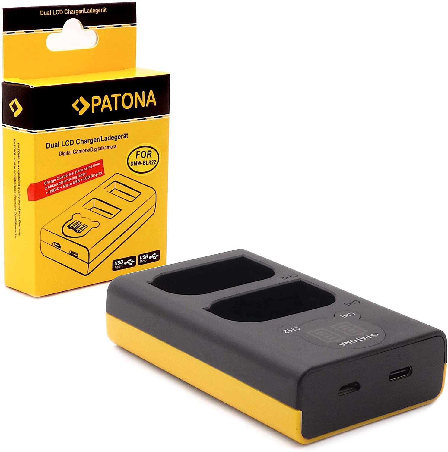 Patona LCD Dual Ladegerät für Akku DMW-BLK22