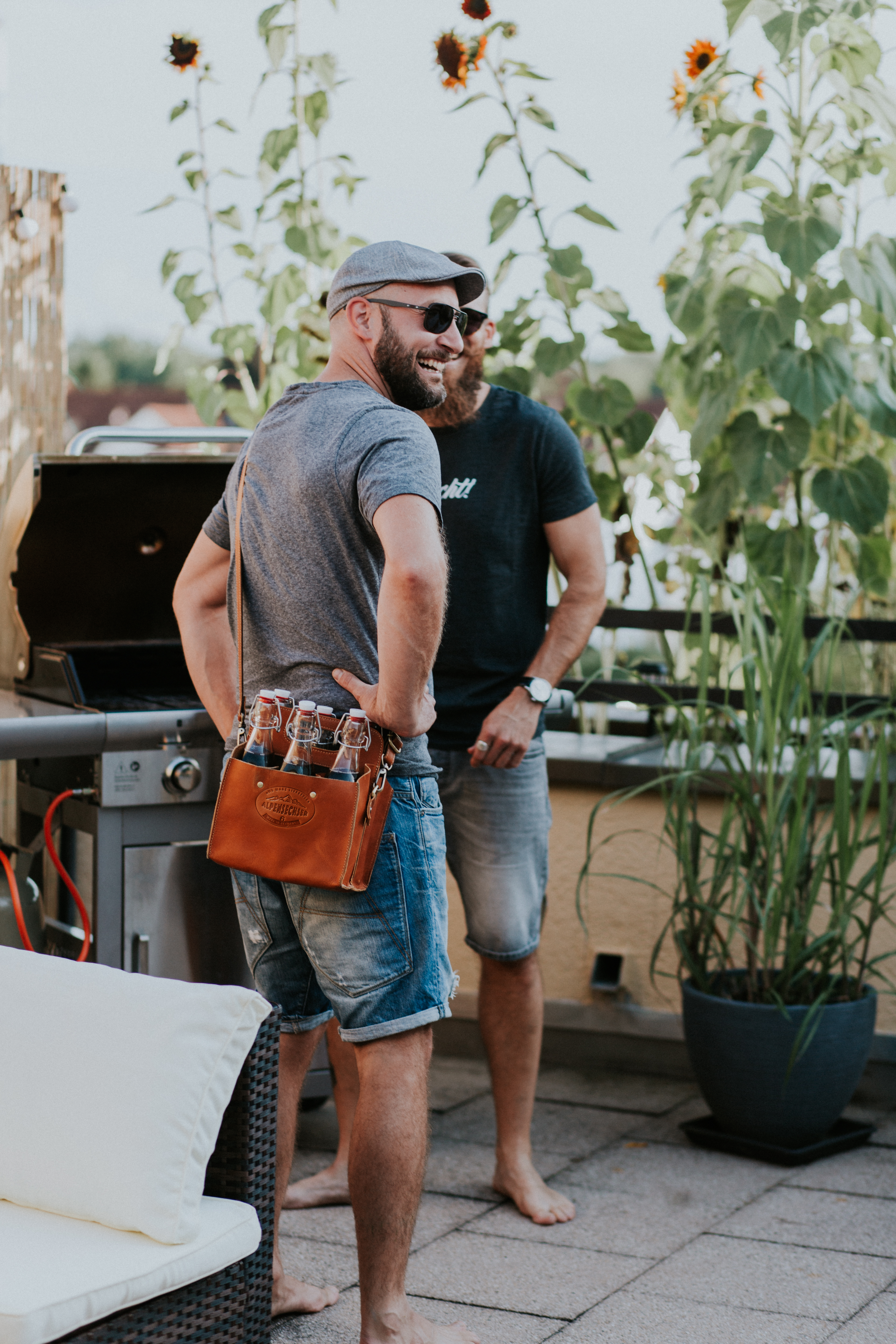 Alpenleder alpensechser Getränkehalter Tasche