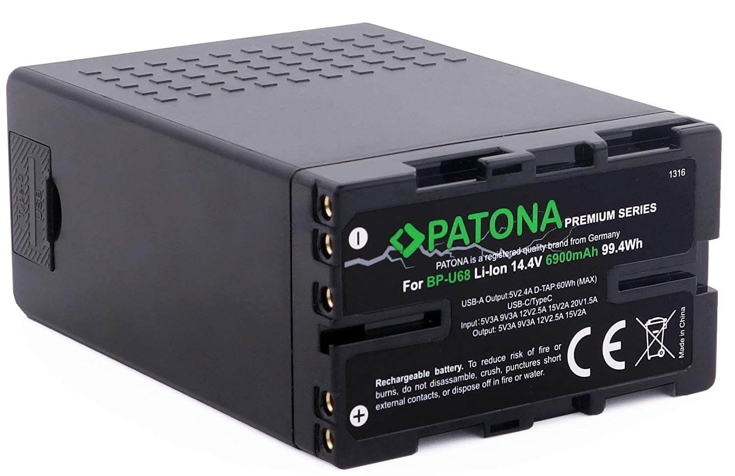 Patona Premium Ersatz für Akku Sony BP-U68