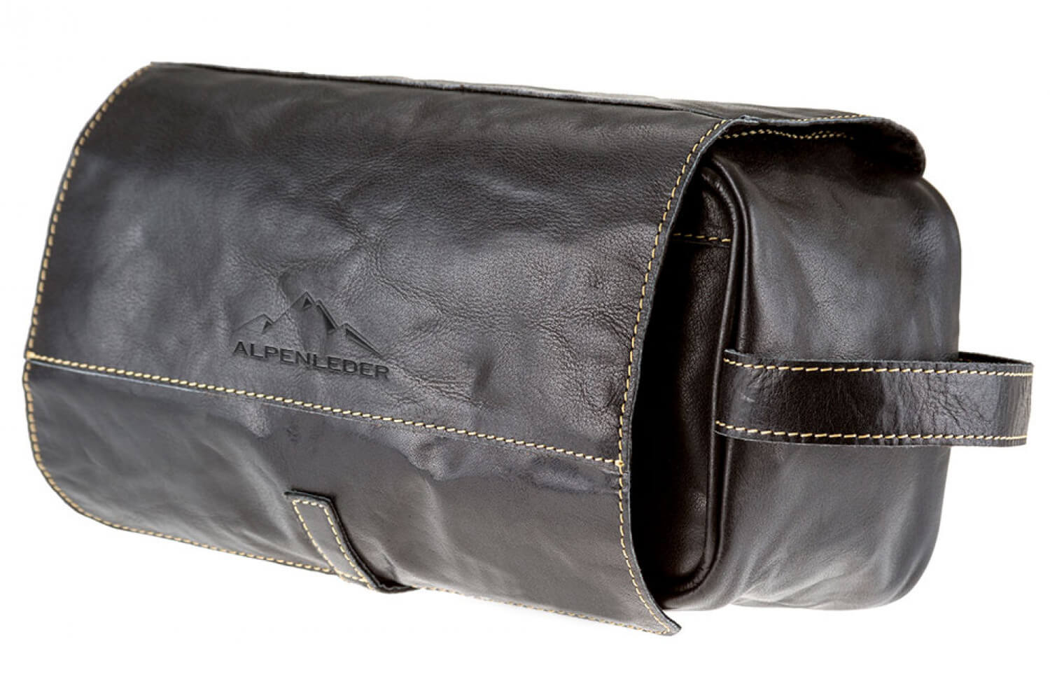 Alpenleder Kulturtasche Roll UP schwarz
