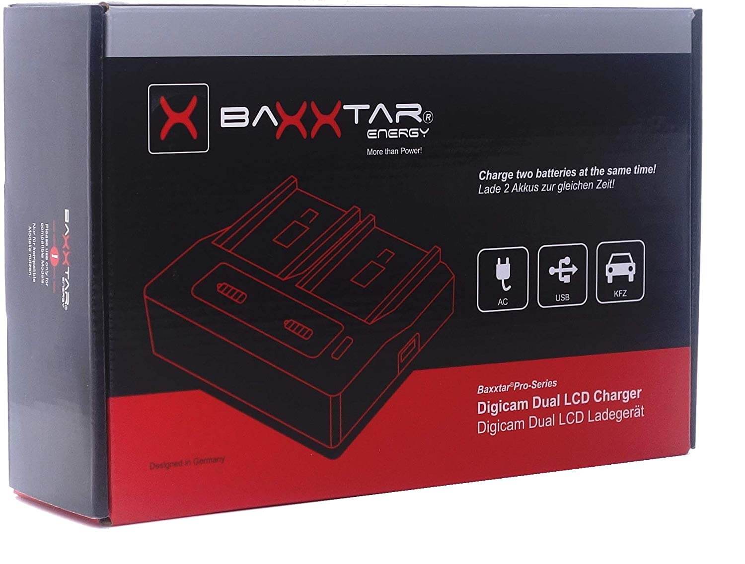 Baxxtar Dual LCD Ladegerät für Akku Sony NP-F Serie