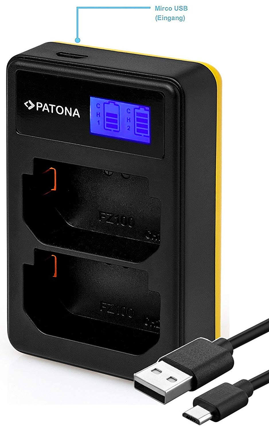 Patona Mini LCD Dual Ladegerät für Akku Sony NP-FZ100