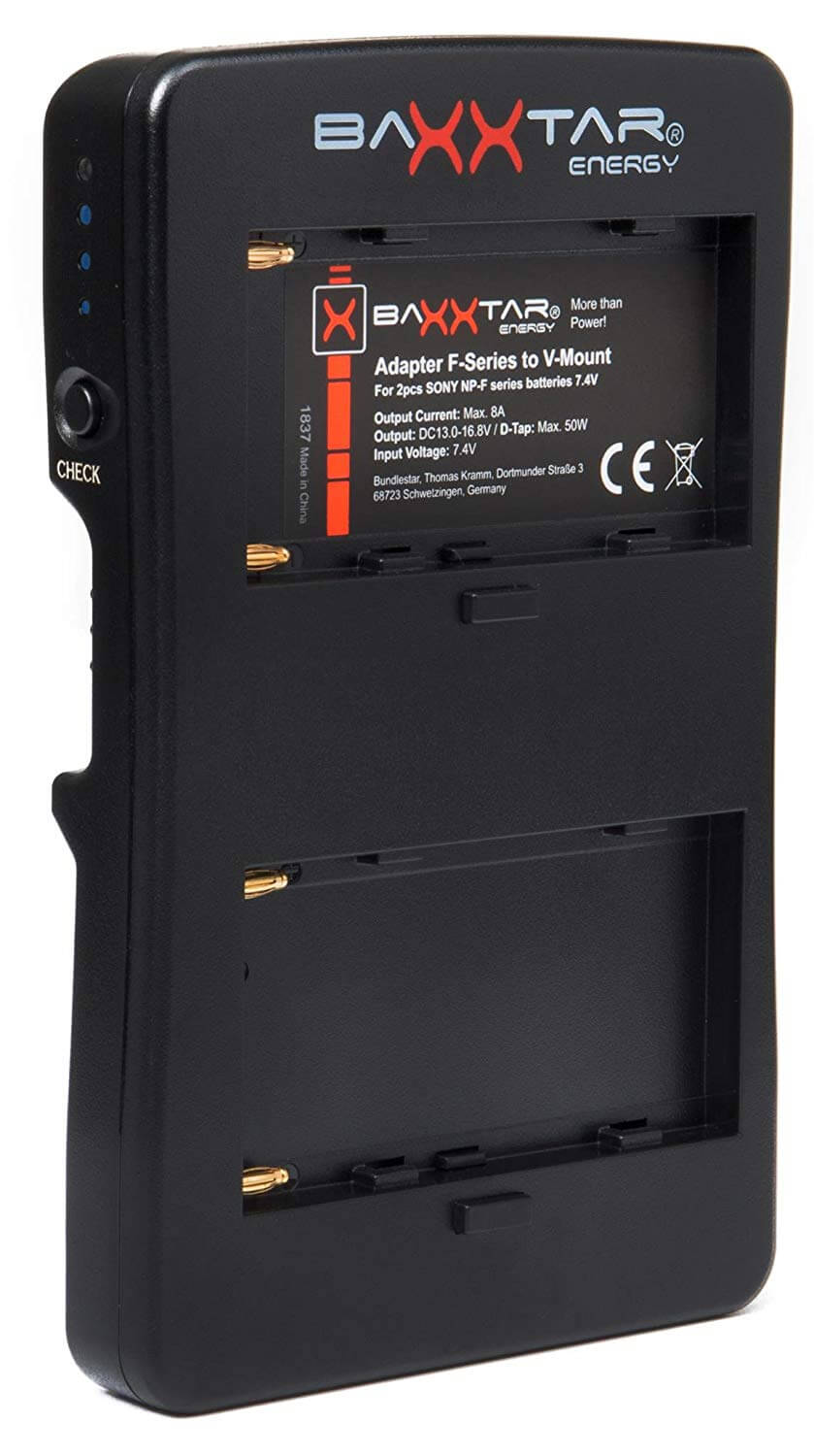Baxxtar 2 Kanal V-Mount Adapter NP-F auf V-Mount