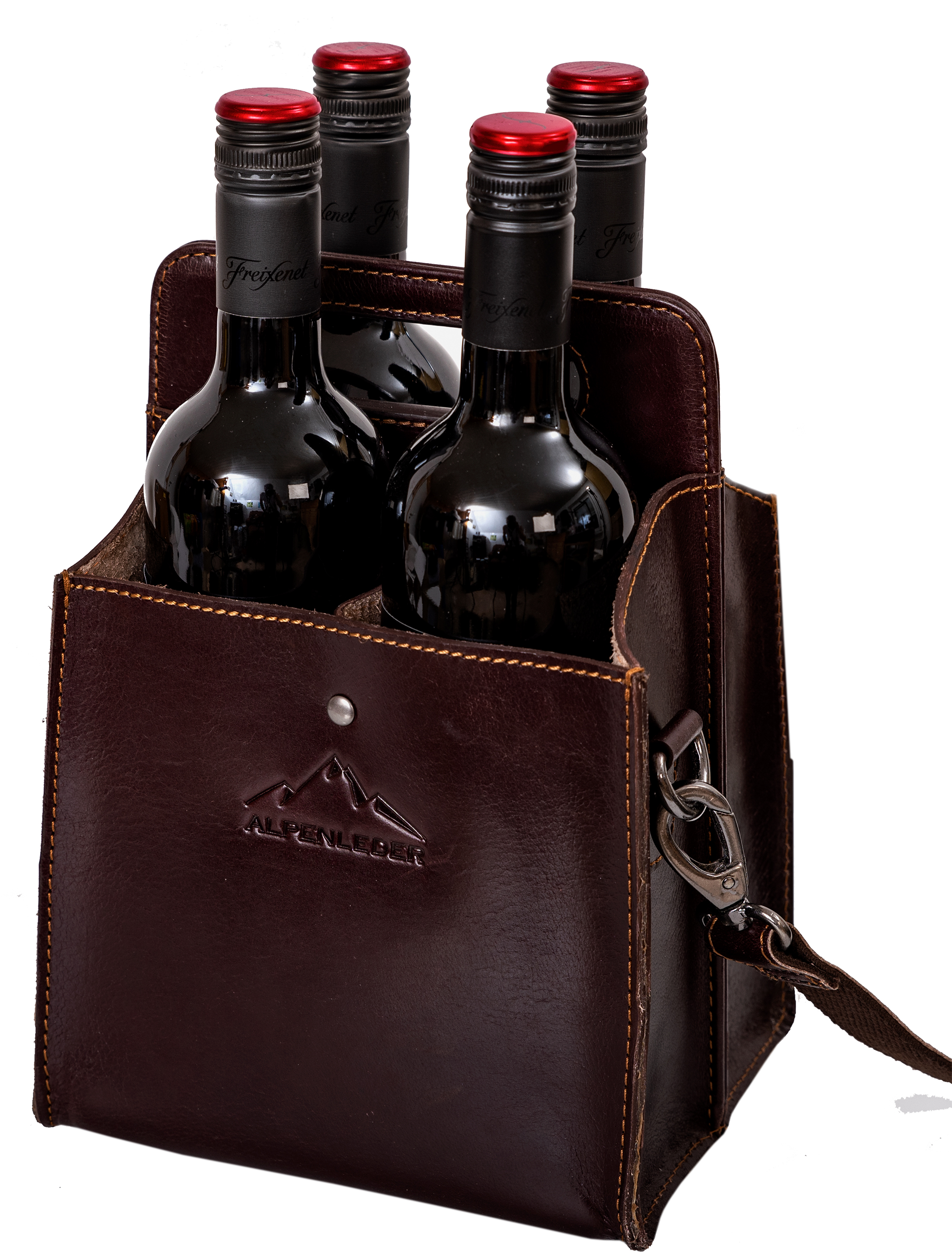 Alpenleder Getränkehalter Alpenvierer chocolate
