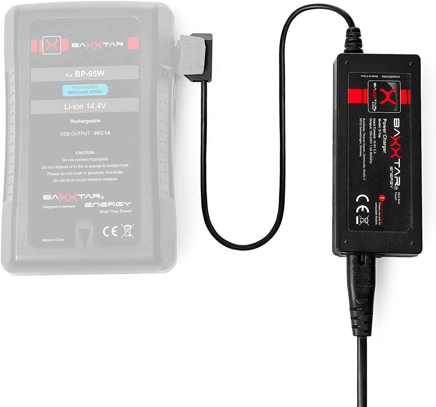 Baxxtar Netzteil Schnellladegerät (3A) für V-Mount Akku (D-Tap)