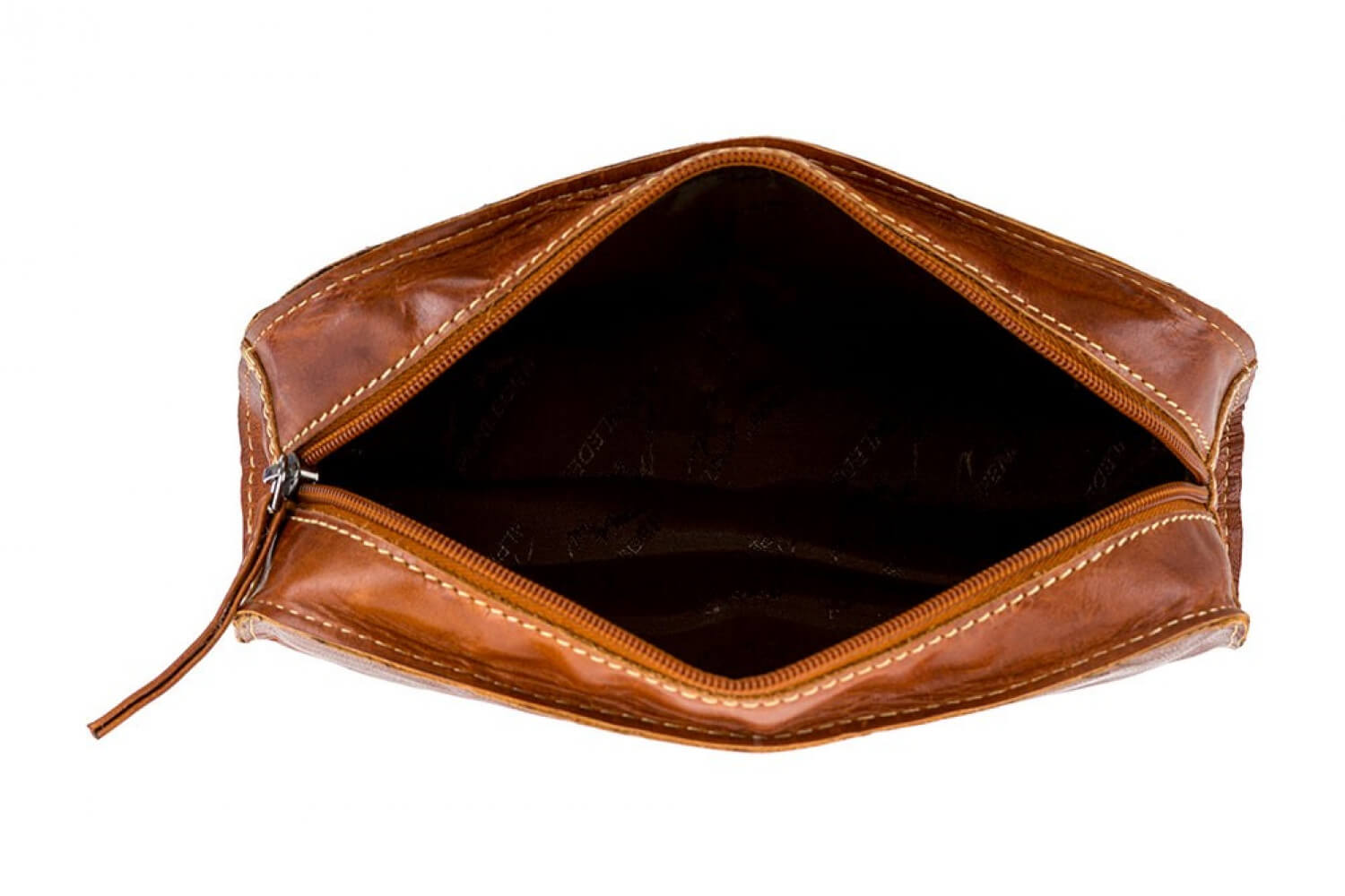 Alpenleder Utility Bag Federmäppchen Kulturbeutel Mainau cognac