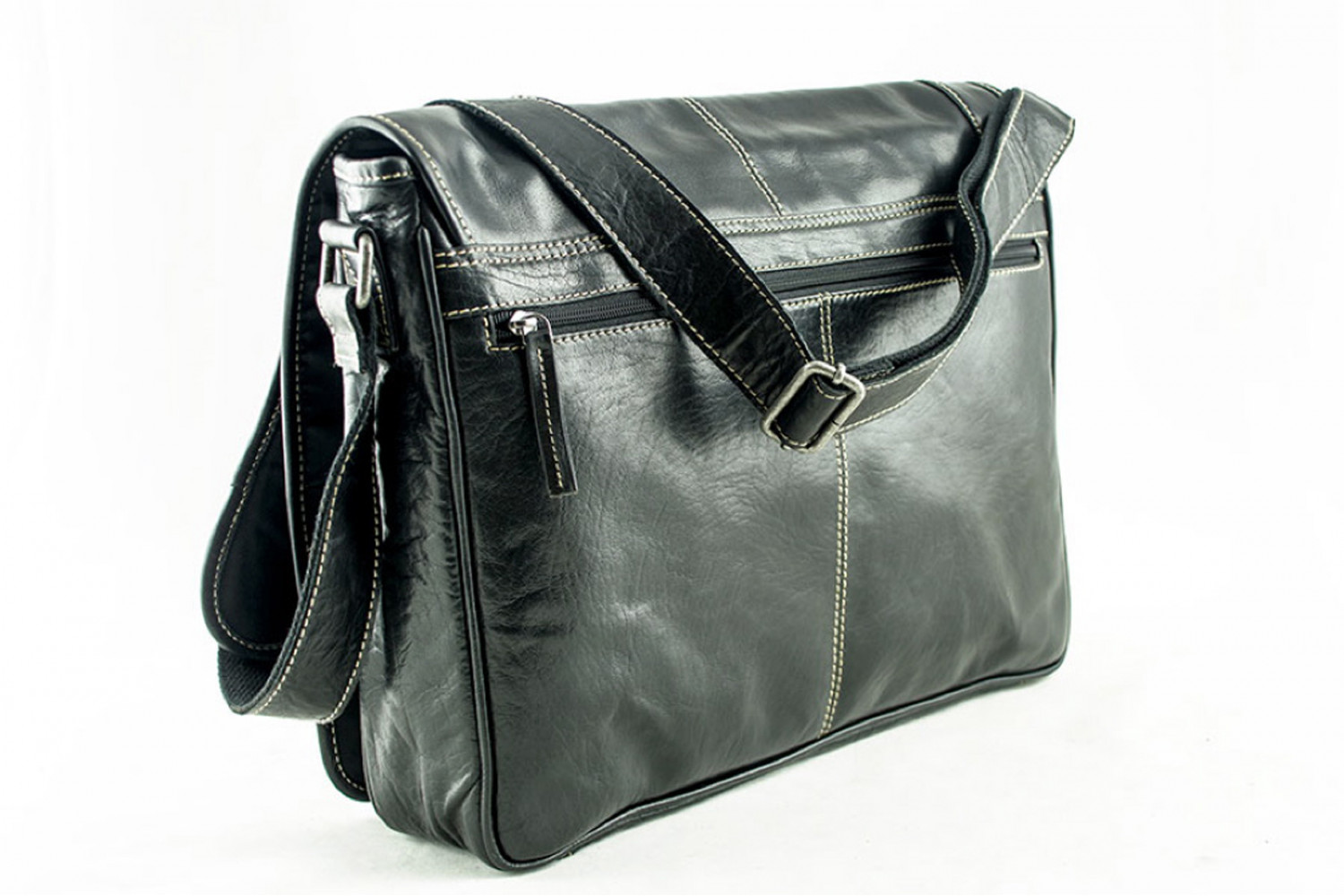 Alpenleder Messenger Bag Atlanta ebenholz
