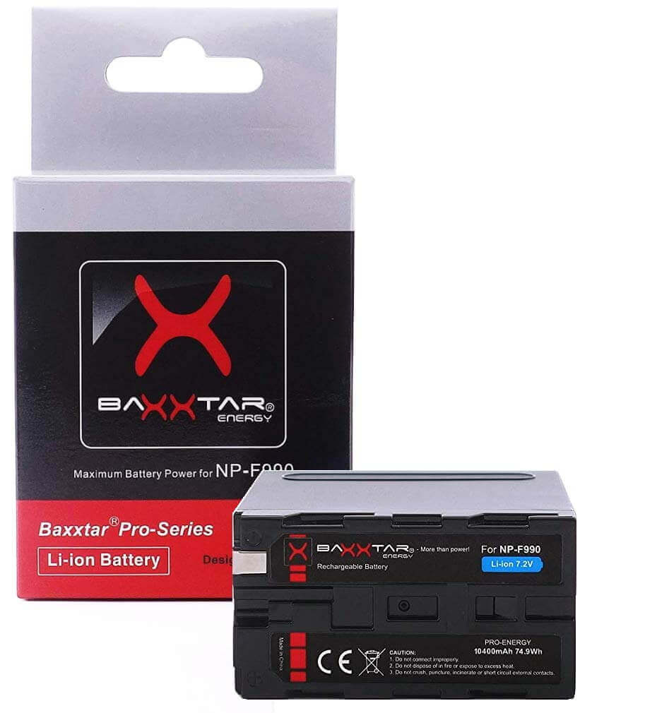 Baxxtar Ersatz für Akku Sony NP-F990 Black Series