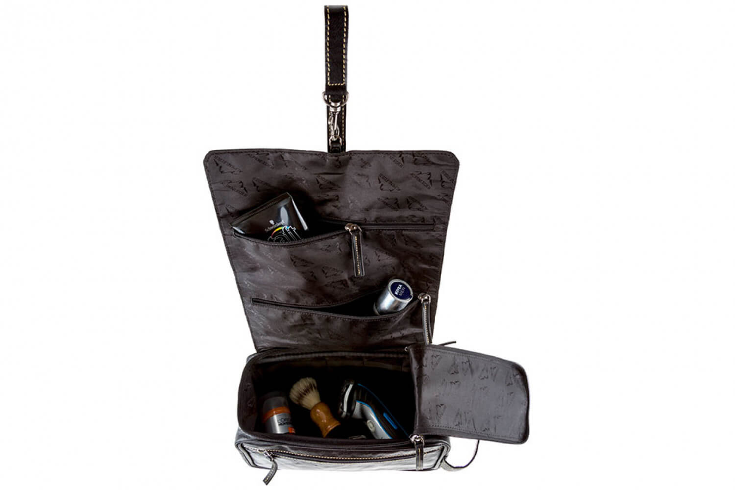 Alpenleder Kulturtasche Roll UP schwarz