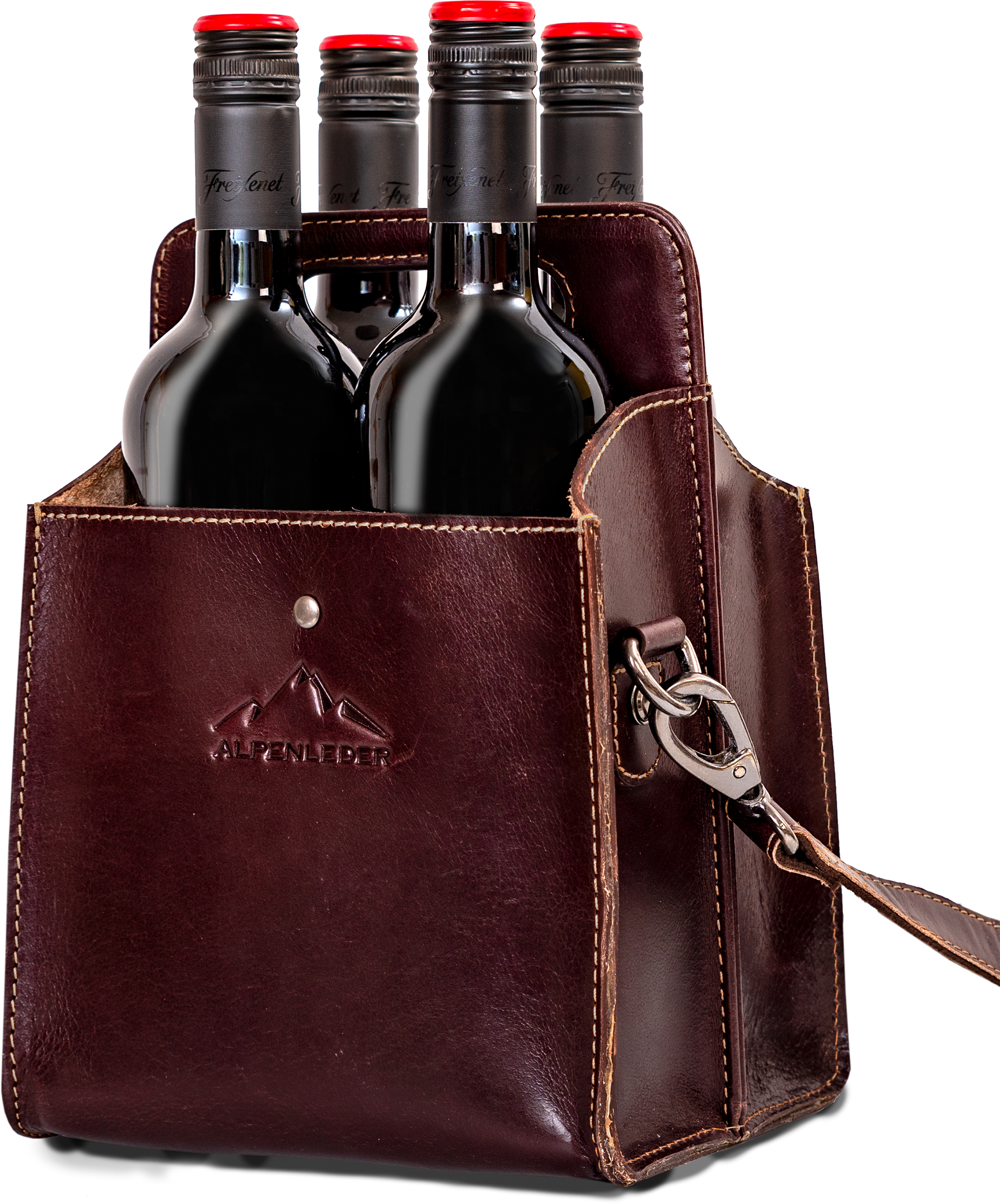 Alpenleder Getränkehalter Alpenvierer wine
