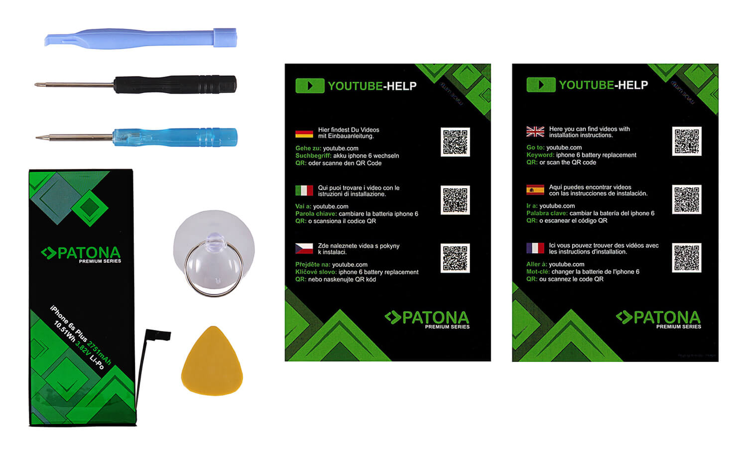 Patona Premium Ersatz für Akku Apple iPhone 6s Plus 616-00042 inkl. Werkzeugset