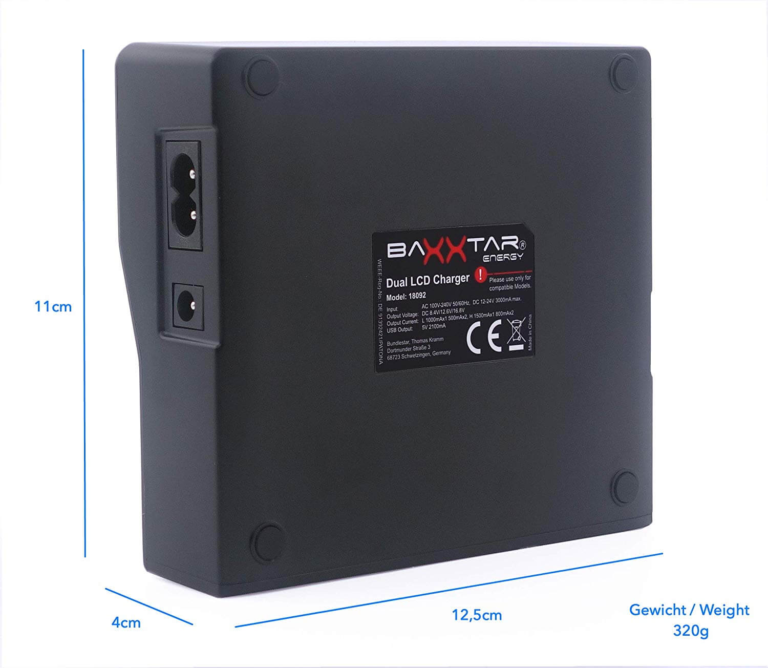 Baxxtar Dual LCD Ladegerät für Akku Sony BP-U Serie