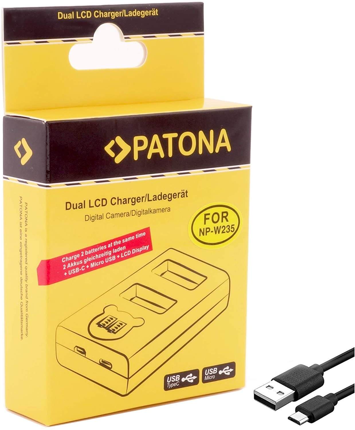 Patona Dual LCD Lader NP-W235