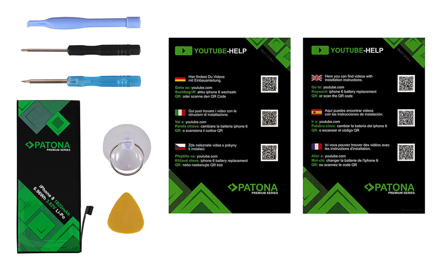 Patona Premium Ersatz für Akku Apple iPhone 8 8G 616-00357 inkl. Werkzeugset